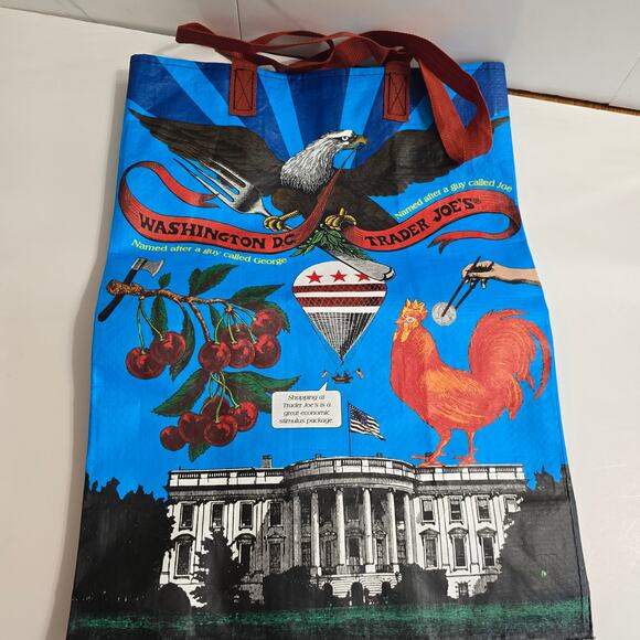 Trader Joe's WASHINGTON DC Regional Reusable Shopping Tote Bag - Picture 4 of 6